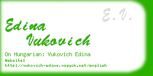 edina vukovich business card